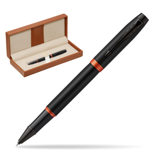 Parker IM PROFESSIONALS VIBRANT RING Flame Orange Rollerball  in classic box brown