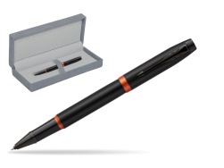 Parker IM PROFESSIONALS VIBRANT RING Flame Orange Rollerball in suede box grey
