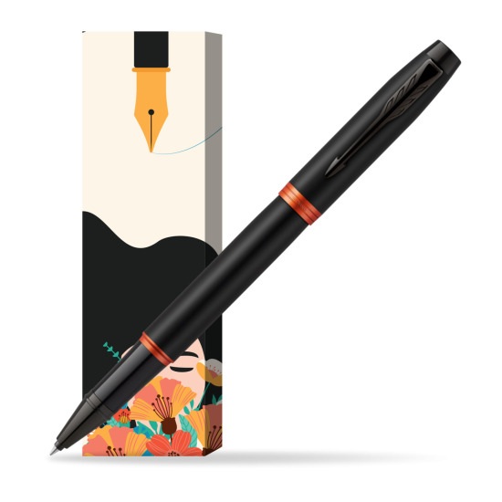 Parker IM PROFESSIONALS VIBRANT RING Flame Orange Rollerball in cover Poppy