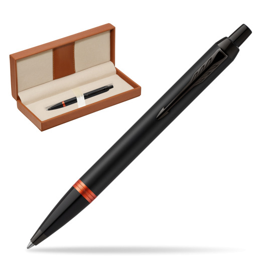 Parker IM PROFESSIONALS VIBRANT RING Flame Orange Penna a Sfera  in classic box brown