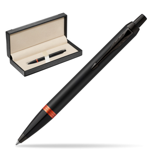 Parker IM PROFESSIONALS VIBRANT RING Flame Orange Penna a Sfera in classic box black