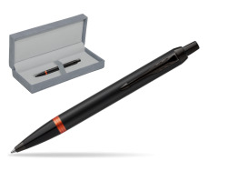 Parker IM PROFESSIONALS VIBRANT RING Flame Orange Penna a Sfera in suede box grey
