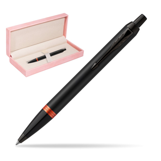 Parker IM PROFESSIONALS VIBRANT RING Flame Orange Penna a Sfera in suede box pink