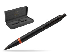 Parker IM PROFESSIONALS VIBRANT RING Flame Orange Penna a Sfera in original Parker Prestige box