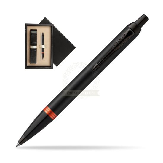 Parker IM PROFESSIONALS VIBRANT RING Flame Orange Penna a Sfera in single wooden box Wenge Single Ecru