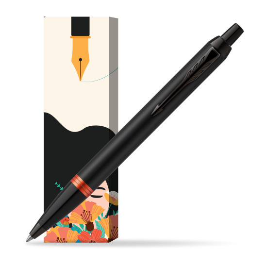 Parker IM PROFESSIONALS VIBRANT RING Flame Orange Penna a Sfera in cover Poppy