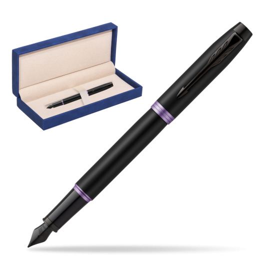 Parker IM PROFESSIONALS VIBRANT RING Amethyst Purple Penna Stilografica in suede box navy blue