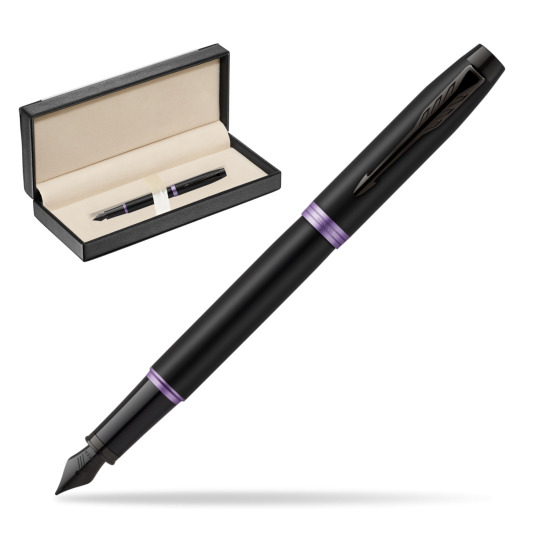 Parker IM PROFESSIONALS VIBRANT RING Amethyst Purple Penna Stilografica in classic box black