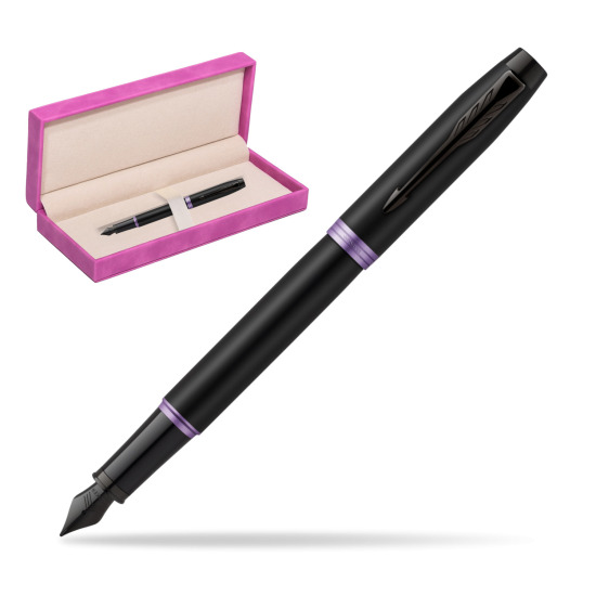Parker IM PROFESSIONALS VIBRANT RING Amethyst Purple Penna Stilografica in suede box fuchsia