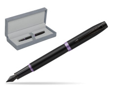 Parker IM PROFESSIONALS VIBRANT RING Amethyst Purple Penna Stilografica in suede box grey