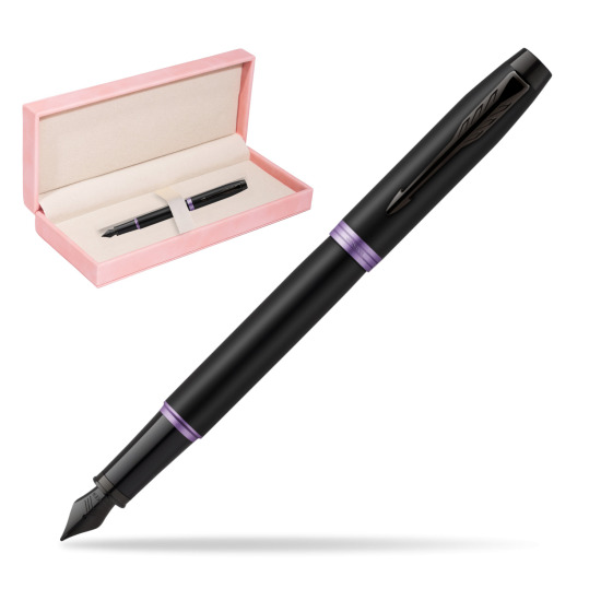 Parker IM PROFESSIONALS VIBRANT RING Amethyst Purple Penna Stilografica in suede box pink