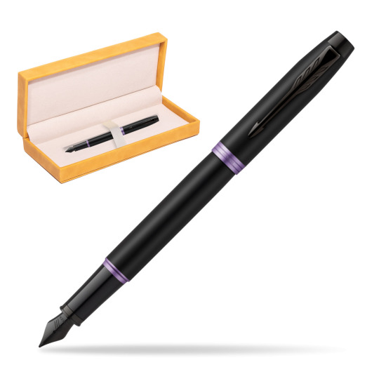Parker IM PROFESSIONALS VIBRANT RING Amethyst Purple Penna Stilografica in suede box yellow