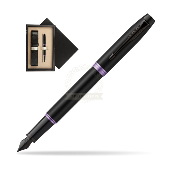 Parker IM PROFESSIONALS VIBRANT RING Amethyst Purple Penna Stilografica in single wooden box Wenge Single Ecru