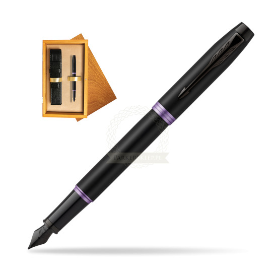 Parker IM PROFESSIONALS VIBRANT RING Amethyst Purple Penna Stilografica in single wooden box Honey Single Ecru