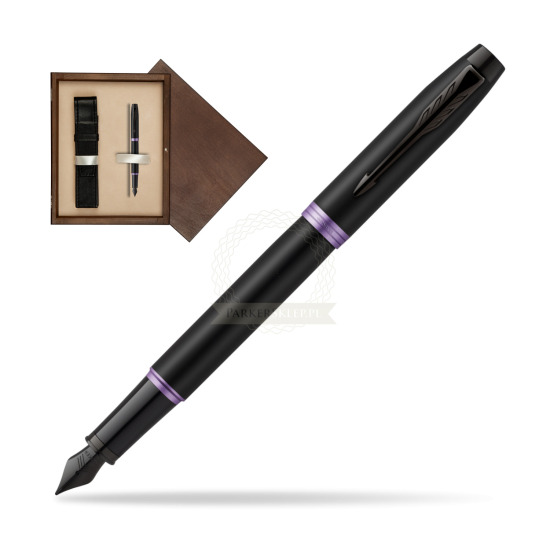 Parker IM PROFESSIONALS VIBRANT RING Amethyst Purple Penna Stilografica in single wooden box Wenge Single Ecru