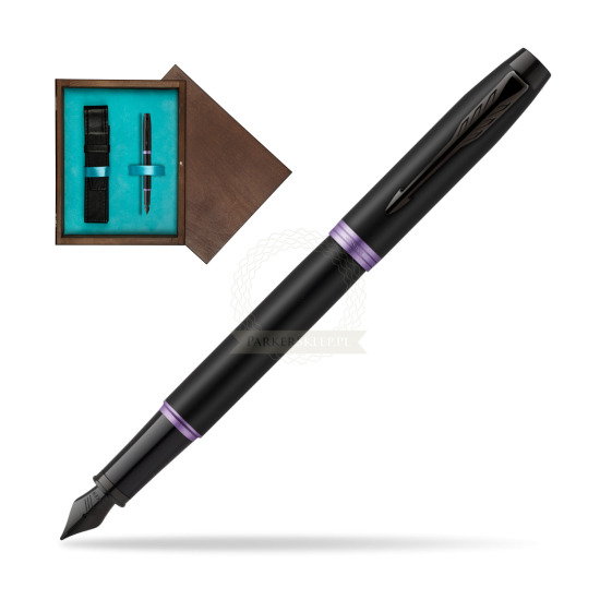 Parker IM PROFESSIONALS VIBRANT RING Amethyst Purple Penna Stilografica in single wooden box Wenge Single Turquoise 