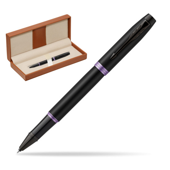 Parker IM PROFESSIONALS VIBRANT RING Amethyst Purple Rollerball Pen  in classic box brown