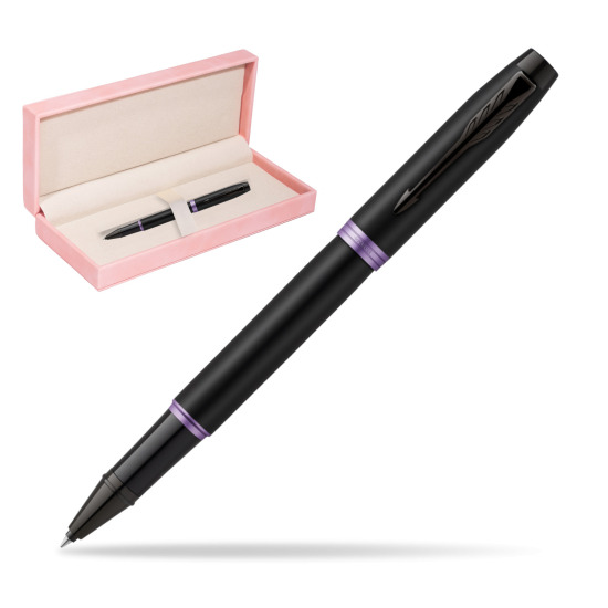 Parker IM PROFESSIONALS VIBRANT RING Amethyst Purple Rollerball Pen in suede box pink