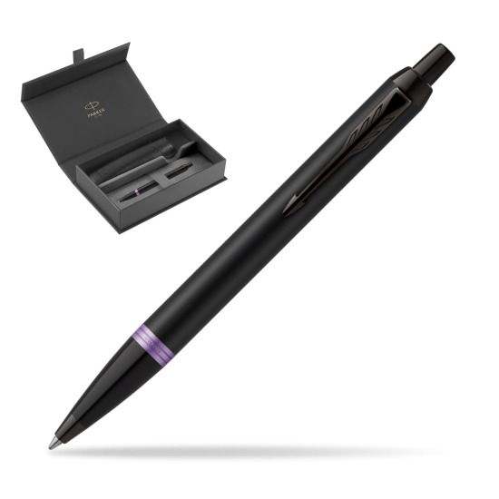 Parker IM PROFESSIONALS VIBRANT RING Amethyst Purple Kugelschreiber in original Parker box, slide-out case