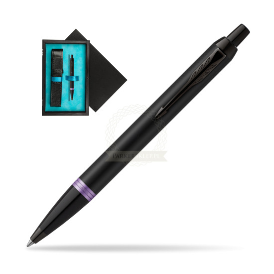 Parker IM PROFESSIONALS VIBRANT RING Amethyst Purple Kugelschreiber in single wooden box Black Single Turquoise