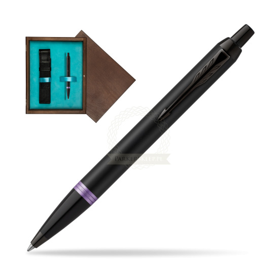 Parker IM PROFESSIONALS VIBRANT RING Amethyst Purple Kugelschreiber in single wooden box Wenge Single Turquoise 