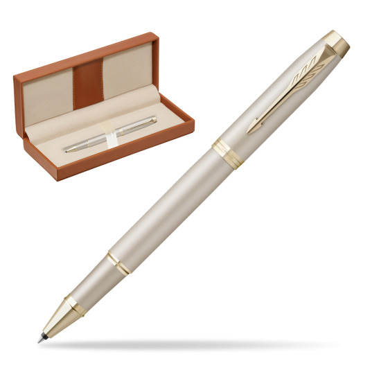 Parker IM PROFESSIONALS MONOCHROME CHAMPAGNE Penna Rollerball  in classic box brown
