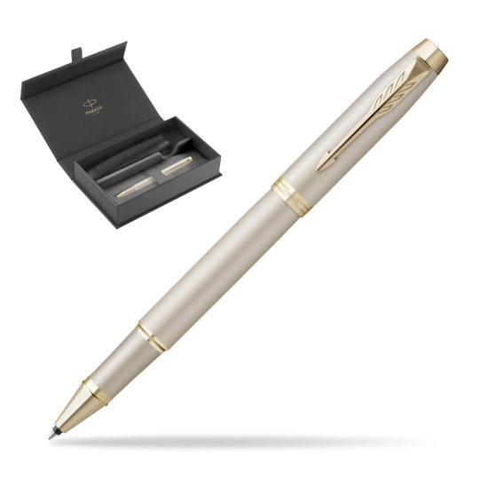Parker IM PROFESSIONALS MONOCHROME CHAMPAGNE Penna Rollerball in original Parker box, slide-out case