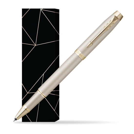 Parker IM PROFESSIONALS MONOCHROME CHAMPAGNE Penna Rollerball in cover Lucky
