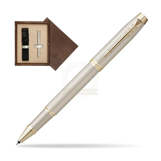 Parker IM PROFESSIONALS MONOCHROME CHAMPAGNE Penna Rollerball in single wooden box Wenge Single Ecru