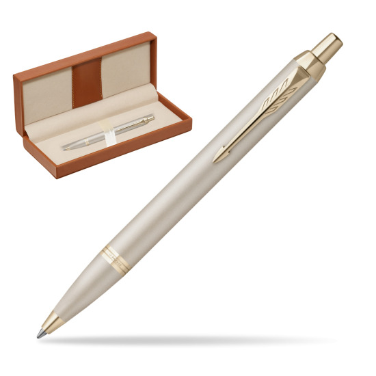 Parker IM PROFESSIONALS MONOCHROME CHAMPAGNE Ballpoint Pen  in classic box brown