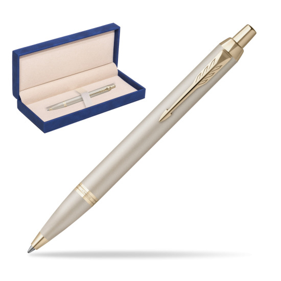 Parker IM PROFESSIONALS MONOCHROME CHAMPAGNE Ballpoint Pen in suede box navy blue