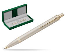 Parker IM PROFESSIONALS MONOCHROME CHAMPAGNE Ballpoint Pen in the green leather box