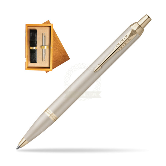 Parker IM PROFESSIONALS MONOCHROME CHAMPAGNE Ballpoint Pen in single wooden box Honey Single Ecru