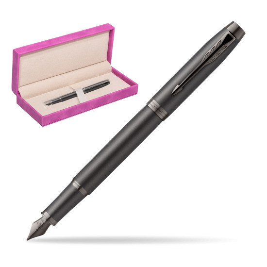 Parker IM PROFESSIONALS MONOCHROME BRONZE Penna Stilografica in suede box fuchsia