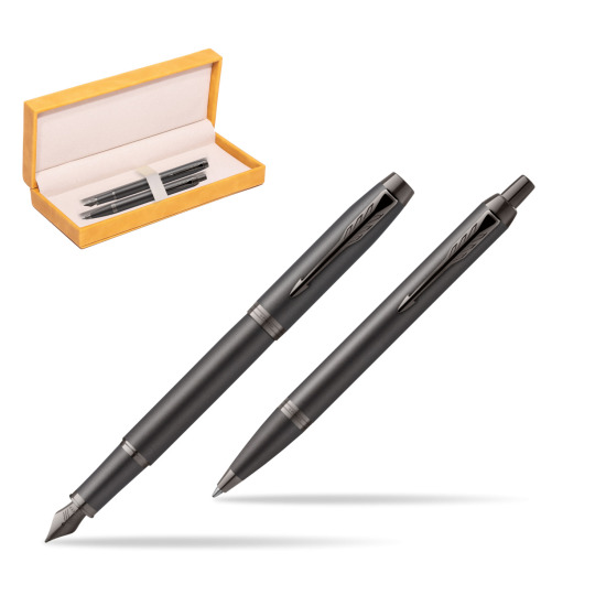 Parker Penna Stilografica + Penna Pen IM PROFESSIONALS MONOCHROME BRONZE in suede box yellow