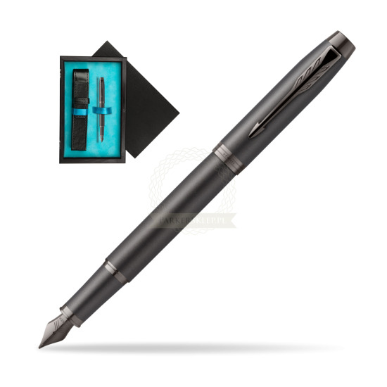 Parker IM PROFESSIONALS MONOCHROME BRONZE Penna Stilografica in single wooden box Black Single Turquoise