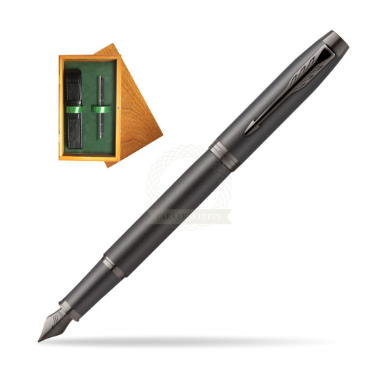 Parker IM PROFESSIONALS MONOCHROME BRONZE Penna Stilografica in single wooden box Honey Single Green