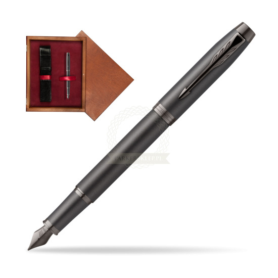 Parker IM PROFESSIONALS MONOCHROME BRONZE Penna Stilografica in single wooden box Mahogany Single Maroon