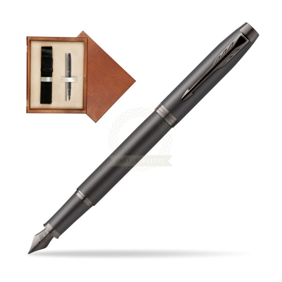 Parker IM PROFESSIONALS MONOCHROME BRONZE Penna Stilografica in single wooden box Mahogany Single Ecru
