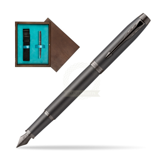 Parker IM PROFESSIONALS MONOCHROME BRONZE Penna Stilografica in single wooden box Wenge Single Turquoise 