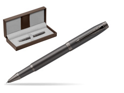 Parker IM PROFESSIONALS MONOCHROME BRONZE Rollerball Pen in the brown leather box