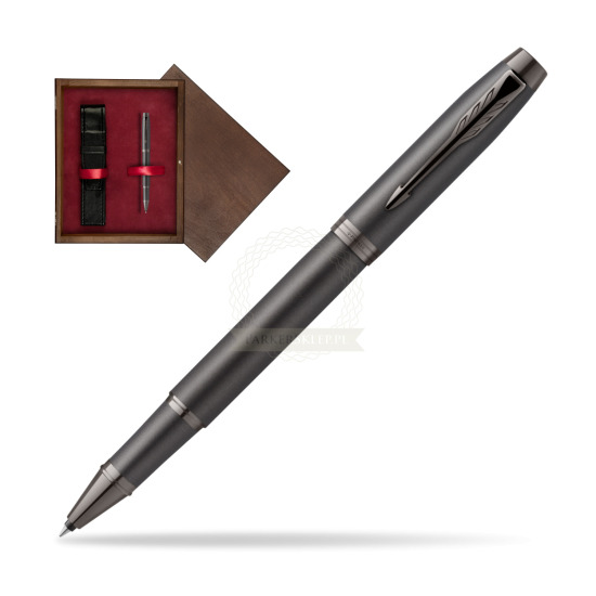 Parker IM PROFESSIONALS MONOCHROME BRONZE Rollerball Pen in single wooden box Wenge Single Maroon