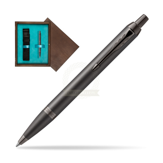 Parker IM PROFESSIONALS MONOCHROME BRONZE Penna a Sfera in single wooden box Wenge Single Turquoise 