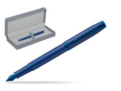 Parker IM PROFESSIONALS MONOCHROME BLUE Penna Stilografica in suede box grey