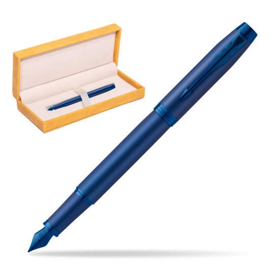 Parker IM PROFESSIONALS MONOCHROME BLUE Penna Stilografica in suede box yellow