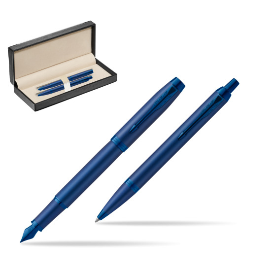 Parker Penna Stilografica + Penna Pen IM PROFESSIONALS MONOCHROME BLUE in classic box black
