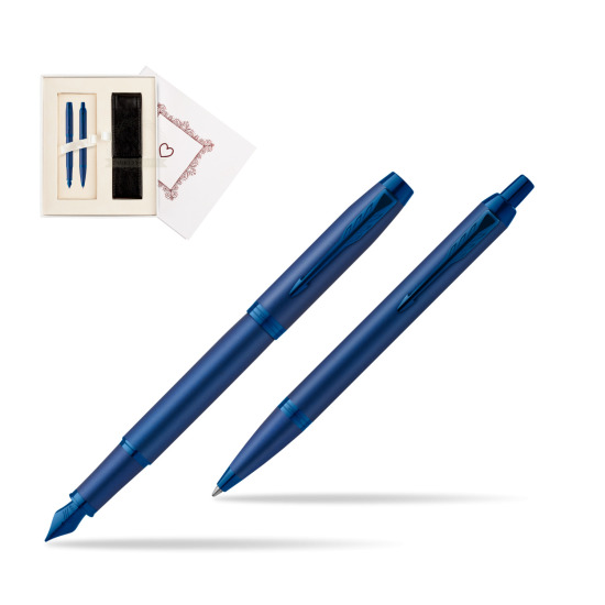 Parker Penna Stilografica + Penna Pen IM PROFESSIONALS MONOCHROME BLUE  "Pure Love"