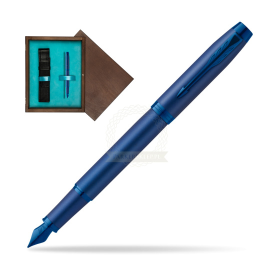 Parker IM PROFESSIONALS MONOCHROME BLUE Penna Stilografica in single wooden box Wenge Single Turquoise 