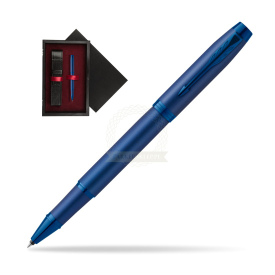 Parker IM PROFESSIONALS MONOCHROME BLUE Rollerball Pen in single wooden box Black Single Maroon