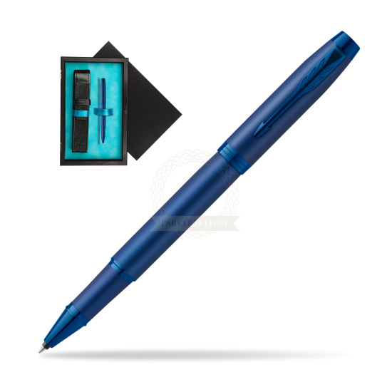 Parker IM PROFESSIONALS MONOCHROME BLUE Rollerball Pen in single wooden box Black Single Turquoise